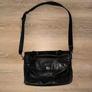 Vintage Coach Turnlock Leather Briefcase Shoulder Bag